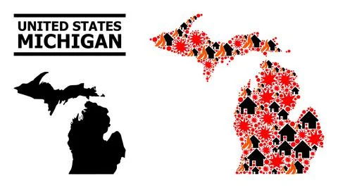 War Pattern Map of Michigan State イラスト素材