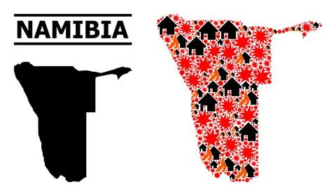 War Pattern Map of Namibia イラスト素材