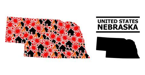 War Pattern Map of Nebraska State Illustrazione stock
