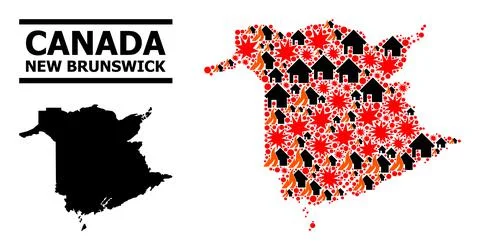 War Pattern Map of New Brunswick Province 스톡 일러스트