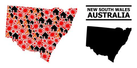 War Pattern Map of New South Wales 스톡 일러스트
