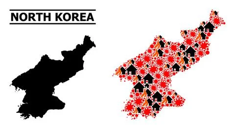 War Pattern Map of North Korea 스톡 일러스트