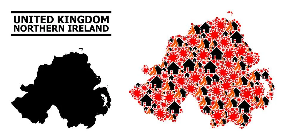 War Pattern Map of Northern Ireland Illustrazione stock
