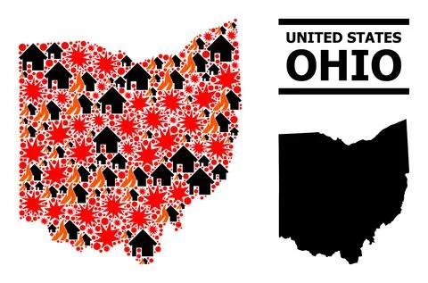 War Pattern Map of Ohio State イラスト素材