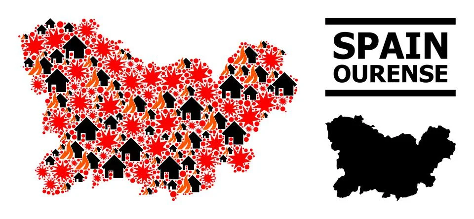 War Pattern Map of Ourense Province イラスト素材