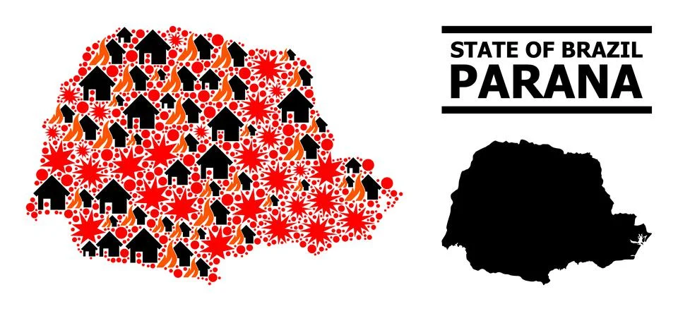 War Pattern Map of Parana State 스톡 일러스트