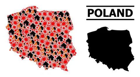 War Pattern Map of Poland イラスト素材