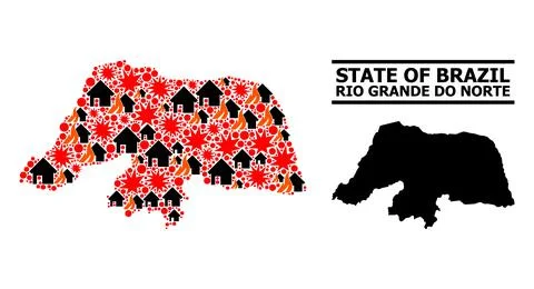 War Pattern Map of Rio Grande Do Norte State イラスト素材