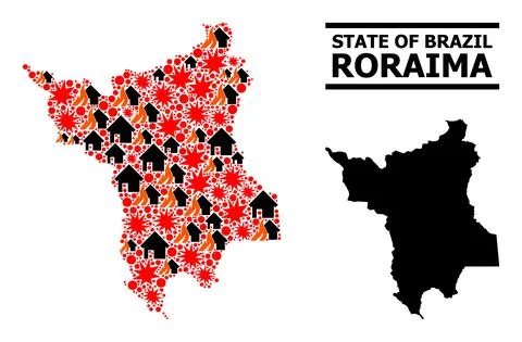 War Pattern Map of Roraima State Stock Illustration