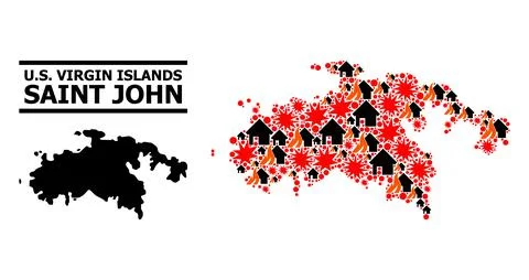 War Pattern Map of Saint John Island イラスト素材