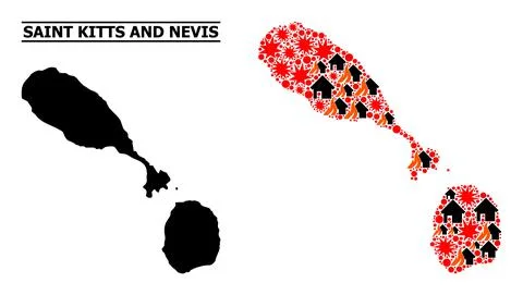 War Pattern Map of Saint Kitts and Nevis Illustrazione stock