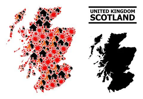 War Pattern Map of Scotland Stock Illustration