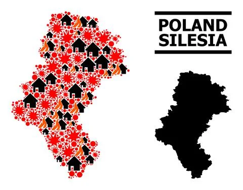War Pattern Map of Silesia Province Illustrazione stock