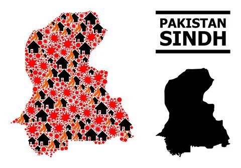 War Pattern Map of Sindh Province Illustrazione stock