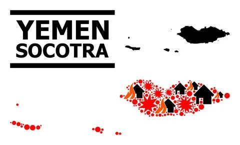 War Pattern Map of Socotra Archipelago Stock Illustration