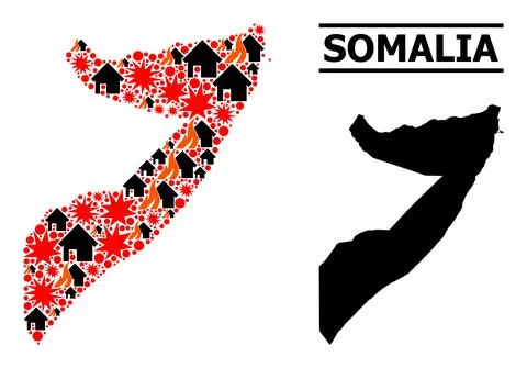 War Pattern Map of Somalia Illustrazione stock