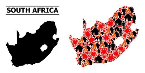 War Pattern Map of South African Republic Illustrazione stock