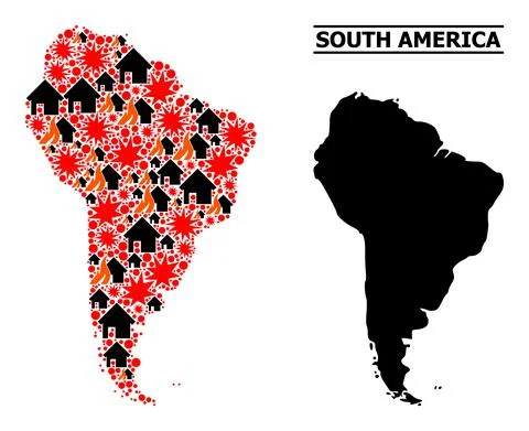 War Pattern Map of South America Illustrazione stock