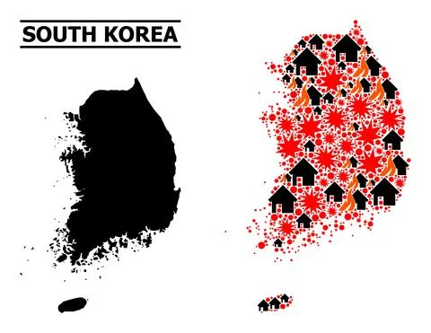 War Pattern Map of South Korea イラスト素材