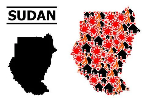 War Pattern Map of Sudan Illustrazione stock