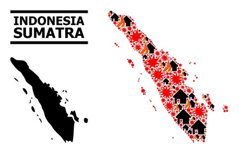 War Pattern Map of Sumatra Island Stock Illustration