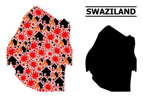 War Pattern Map of Swaziland イラスト素材