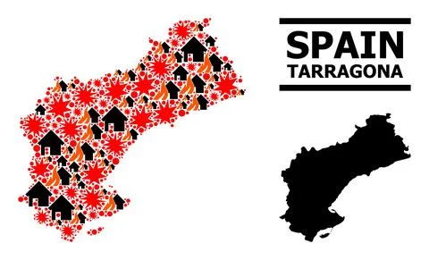 War Pattern Map of Tarragona Province イラスト素材