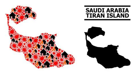 War Pattern Map of Tiran Island Stock Illustration
