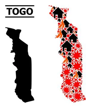 War Pattern Map of Togo 스톡 일러스트