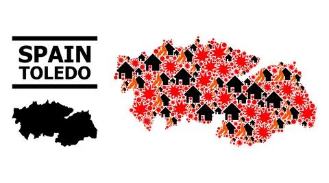 War Pattern Map of Toledo Province Illustrazione stock