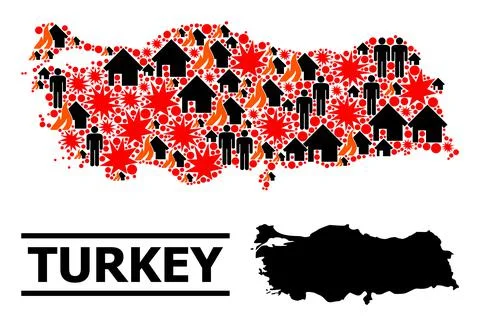 War Pattern Map of Turkey イラスト素材