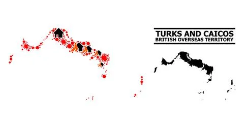 War Pattern Map of Turks and Caicos Islands Illustrazione stock
