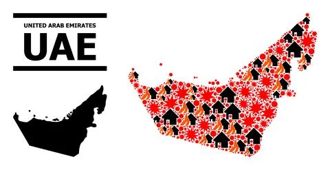 War Pattern Map of United Arab Emirates Illustrazione stock
