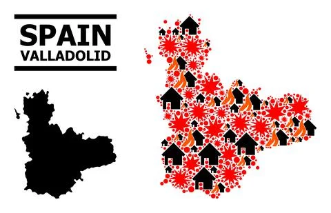 War Pattern Map of Valladolid Province Illustrazione stock