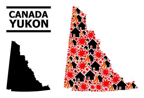 War Pattern Map of Yukon Province Illustrazione stock