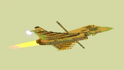 War plane 8 bit loop Stock Footage 197473029