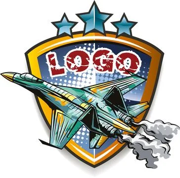 War plane logo template Stock Illustration