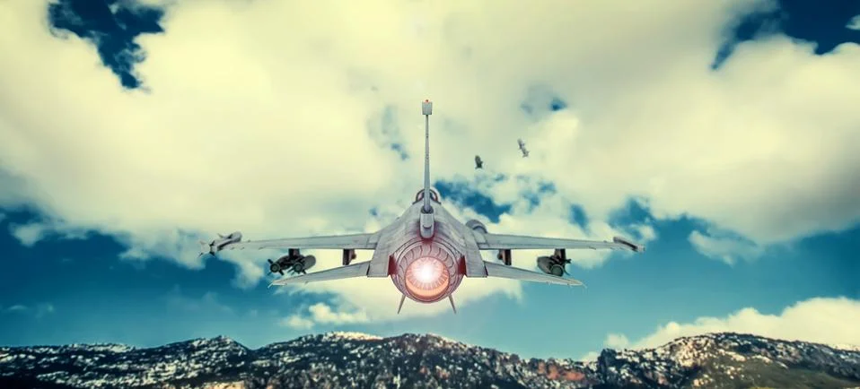 War plane in the sky Stock Illustration