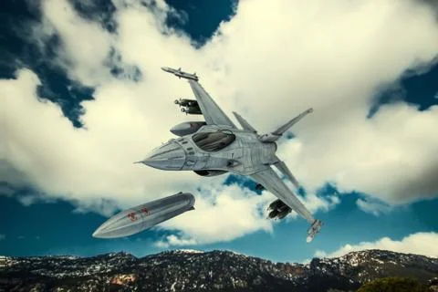 War plane in the sky Stock Illustration