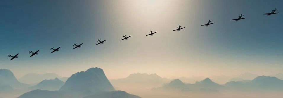 War plane in the sky Stock Illustration