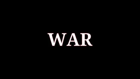 War - popping text on a black background with glitch effect. For intro and outro Stock Footage 244794819