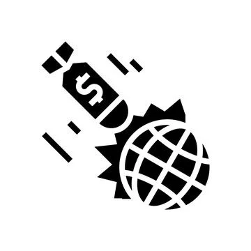 War poverty problem glyph icon vector illustration Illustrazione stock