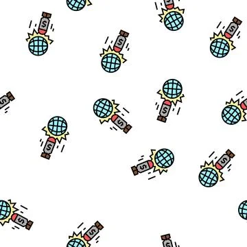 War poverty problem vector seamless pattern Stock Illustration