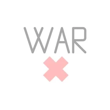 War, prohibit icon. Simple color vector elements of flower children icons for ui Stock Illustration