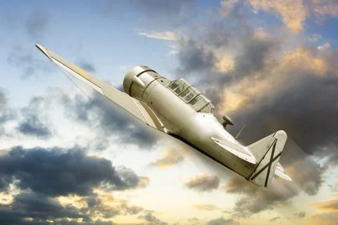 War propeller fighter plane Stock Photos