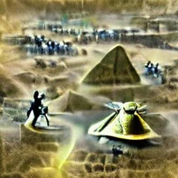War in the pyramids Stock Illustration