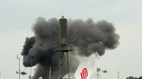 WAR SCENE jet attack and Apache Helicopter 10997 Stock Footage 25002698