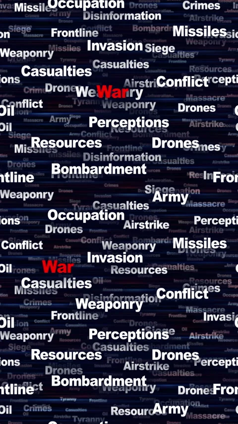 WAR Seamless Endless Keywords Animation, Background, Loop Stock-Footage 330976800