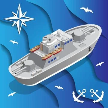 War ship. Stock Illustration