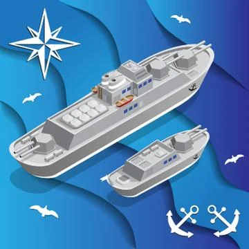 War ships. Stock Illustration